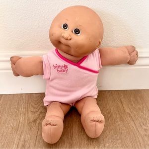 1978 1982 Cabbage Patch Boy Doll, 1984 Bald Brown Eyes Bitty Baby Pajama Vintage